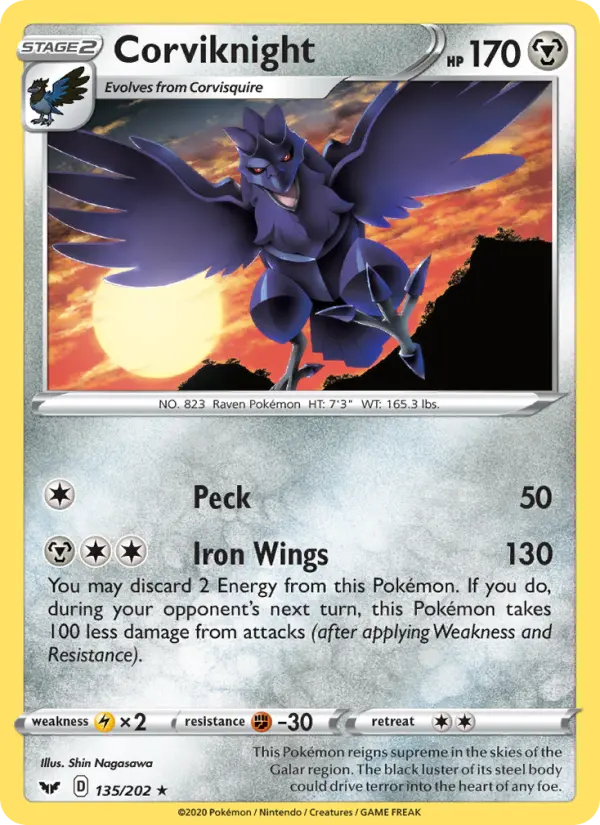 Corviknight 135 Sword & Shield Pokesingles
