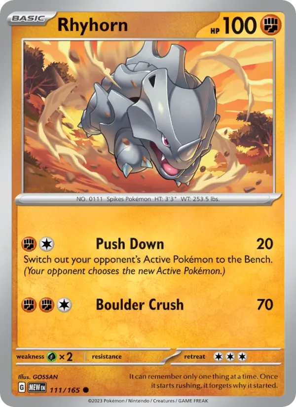 Rhyhorn 111 151 Pokesingles