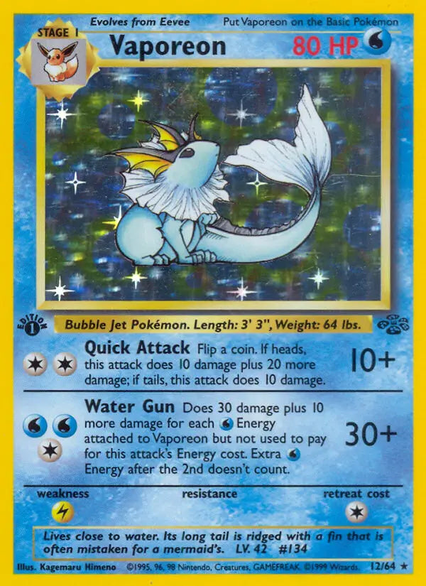 Vaporeon 12 Jungle Pokesingles