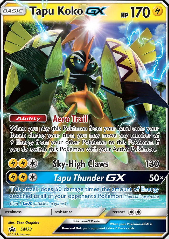 Tapu Koko GX SM33 SM Black Star Promos Pokesingles