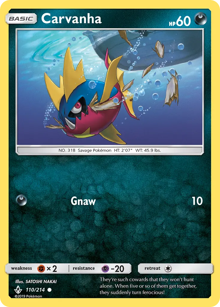 Carvanha 110 Unbroken Bonds Pokesingles