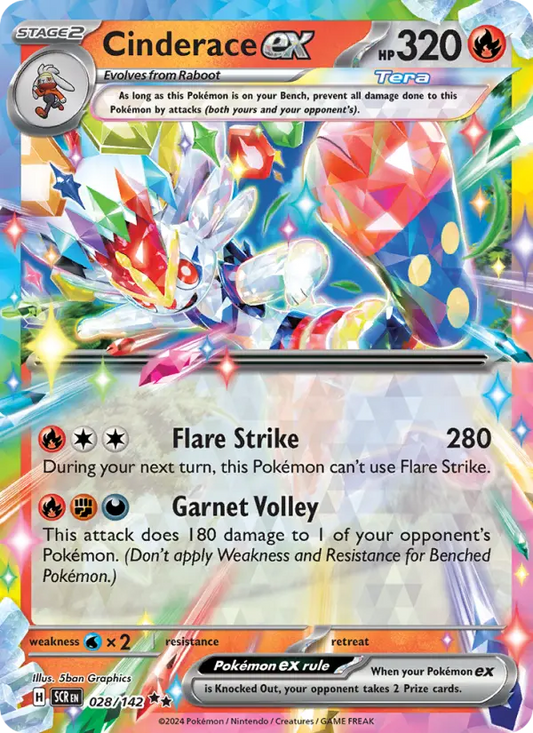 Cinderace ex 28 Stellar Crown Pokesingles