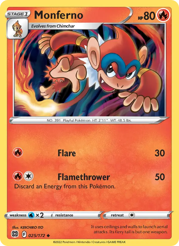 Monferno 25 Brilliant Stars Pokesingles