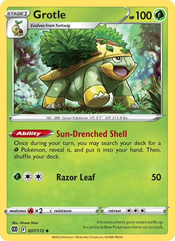 Grotle 7 Brilliant Stars Pokesingles