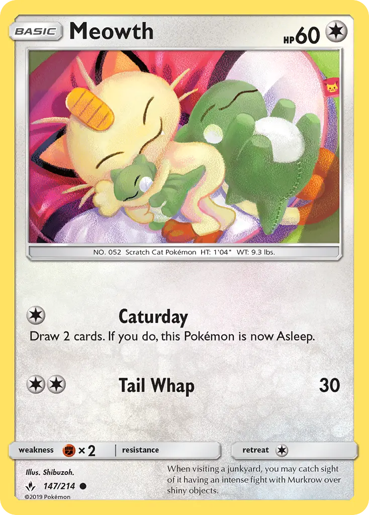 Meowth 147 Unbroken Bonds Pokesingles