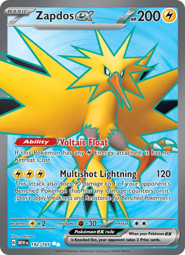 Zapdos ex 192 151 Pokesingles