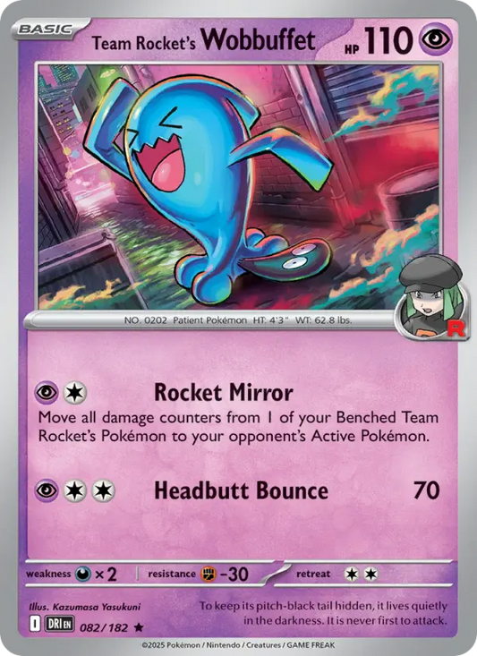 Team Rocket's Wobbuffet 82 Destined Rivals Pokesingles
