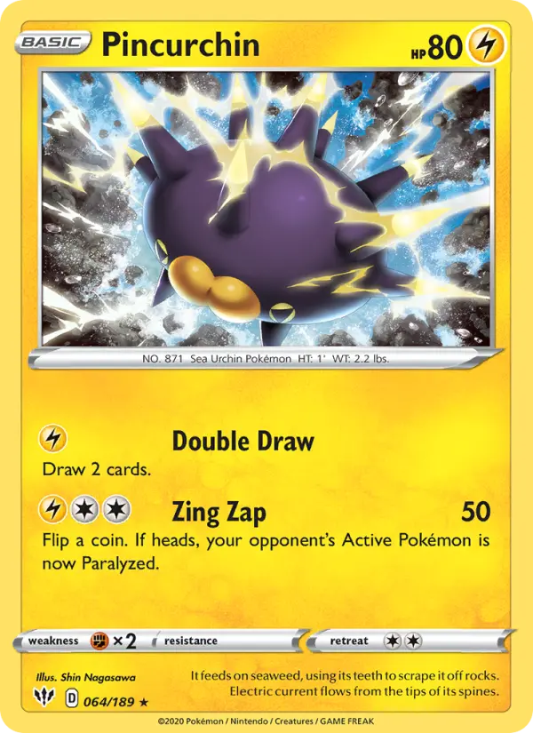 Pincurchin 64 Darkness Ablaze Pokesingles