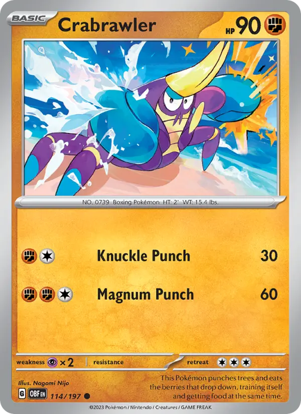Crabrawler 114 Obsidian Flames Pokesingles