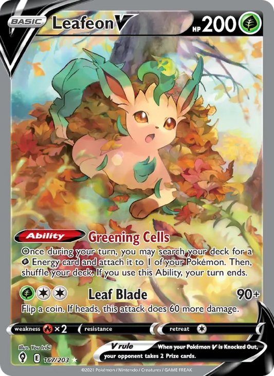 Leafeon V 167 Evolving Skies Pokesingles