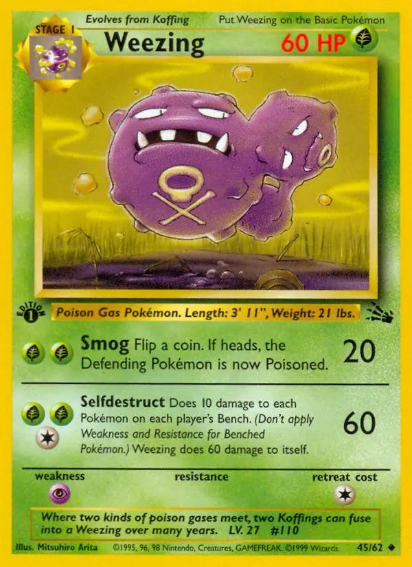 Weezing 45 Fossil Pokesingles