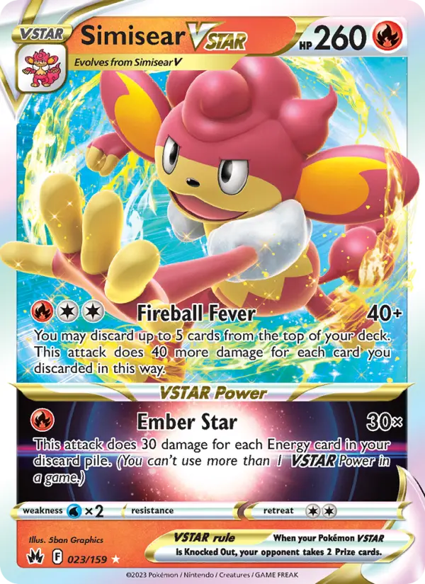 Simisear VSTAR 23 Crown Zenith Pokesingles