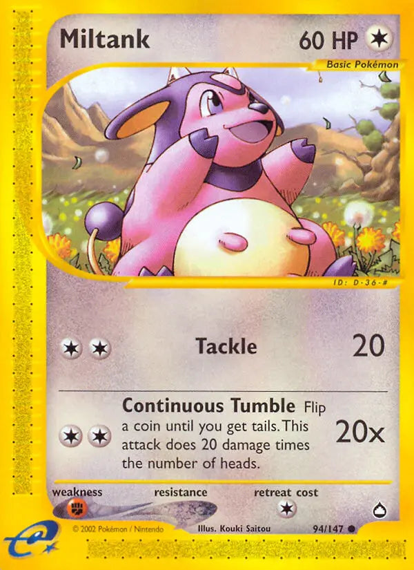 Miltank 94 Aquapolis Pokesingles