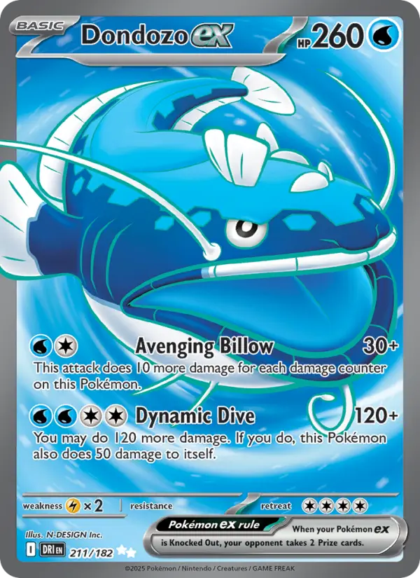 Dondozo ex 211 Destined Rivals Pokesingles