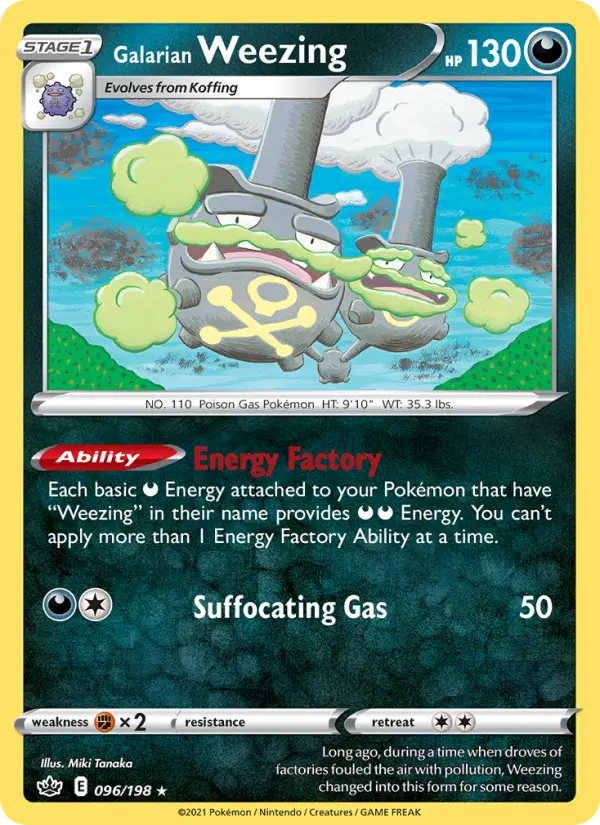 Galarian Weezing 96 Chilling Reign Pokesingles