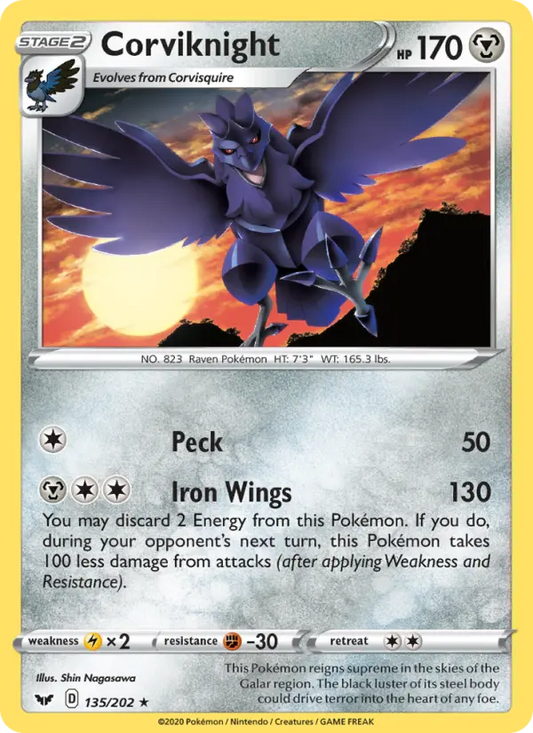Corviknight 135 Sword & Shield Pokesingles
