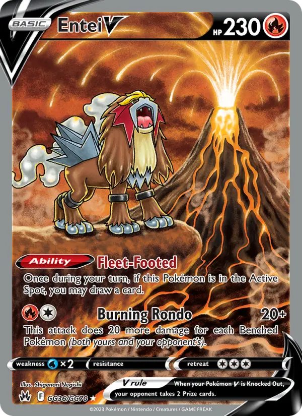 Entei V GG36 Crown Zenith Pokesingles