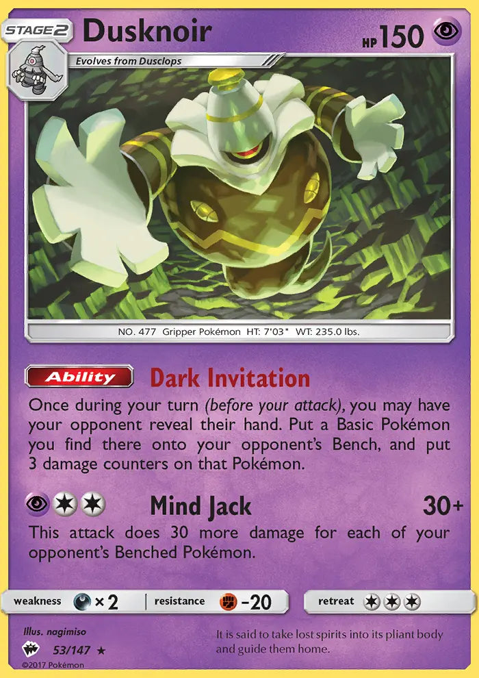 Dusknoir 53 Burning Shadows Pokesingles