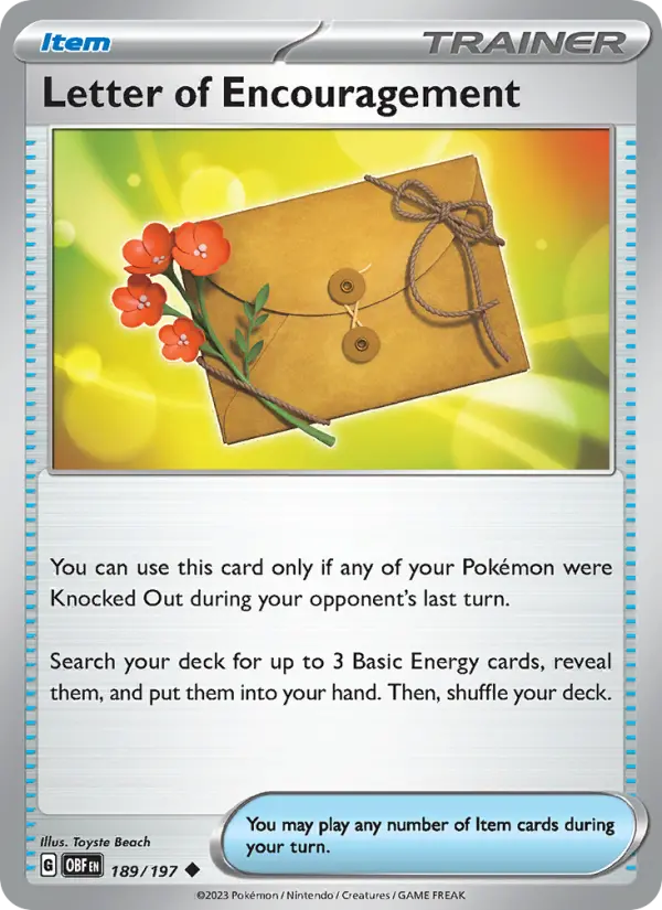 Letter of Encouragement 189 Obsidian Flames Pokesingles