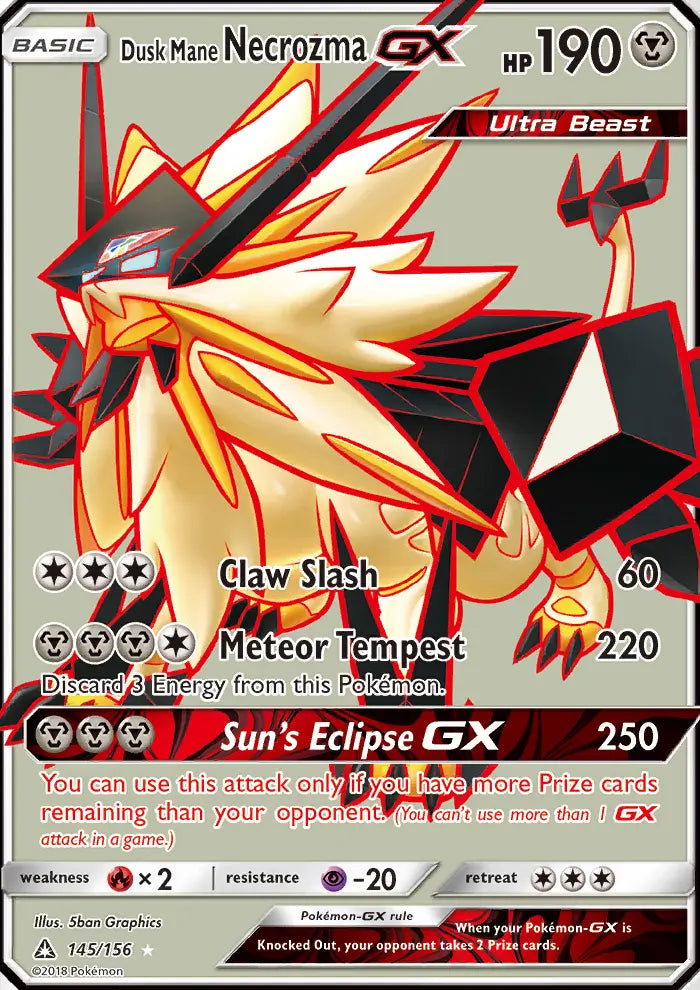 Dusk Mane Necrozma GX 145 Ultra Prism Pokesingles
