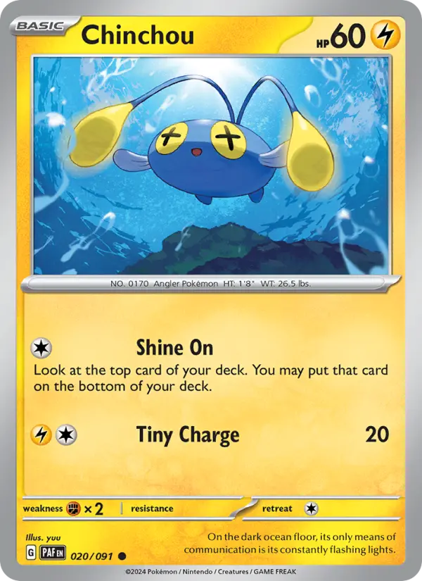 Chinchou 20 Paldean Fates Pokesingles