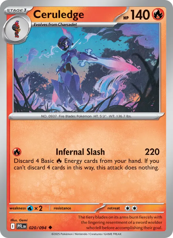 Ceruledge 20 Phantasmal Flames Pokesingles