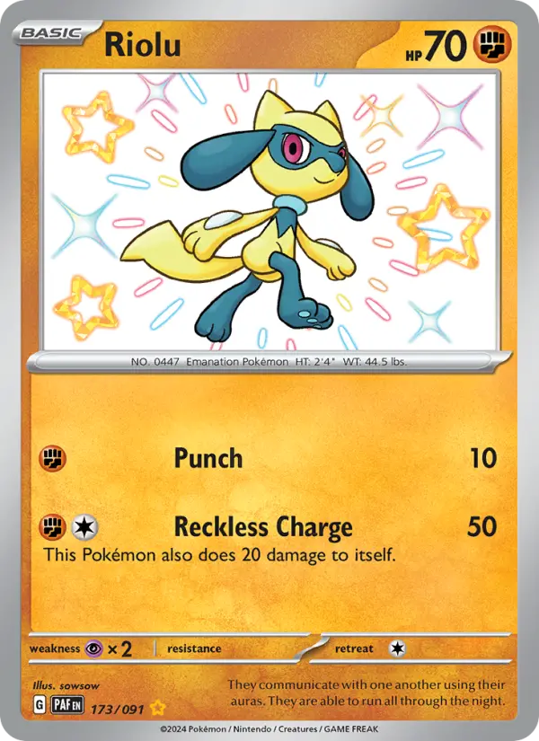 Riolu 173 Paldean Fates Pokesingles