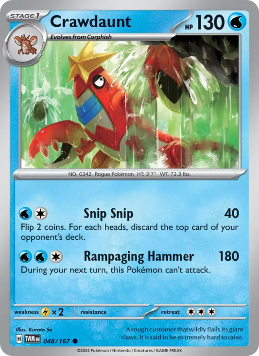 Crawdaunt 48 Twilight Masquerade Pokesingles