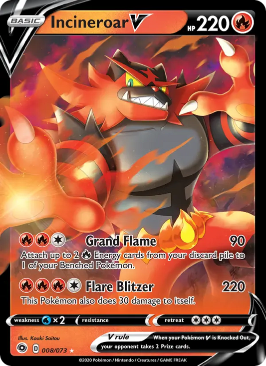 Incineroar V 8 Champion's Path Pokesingles