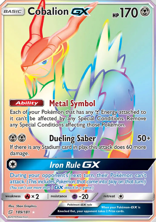 Cobalion GX 189 Team Up Pokesingles