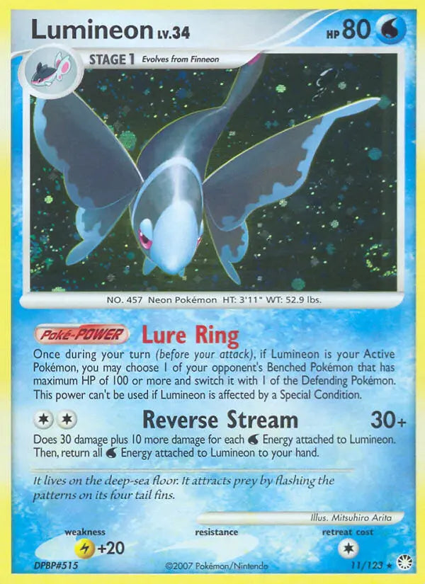 Lumineon 11 Mysterious Treasures Pokesingles