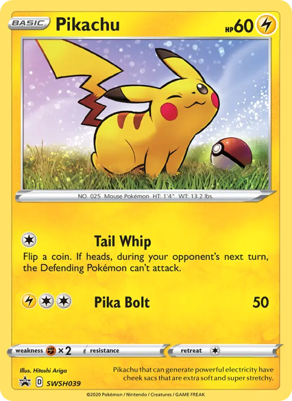 Pikachu SWSH039 SWSH Black Star Promos Pokesingles