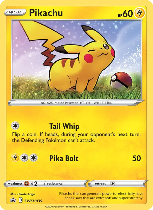 Pikachu SWSH039 SWSH Black Star Promos Pokesingles