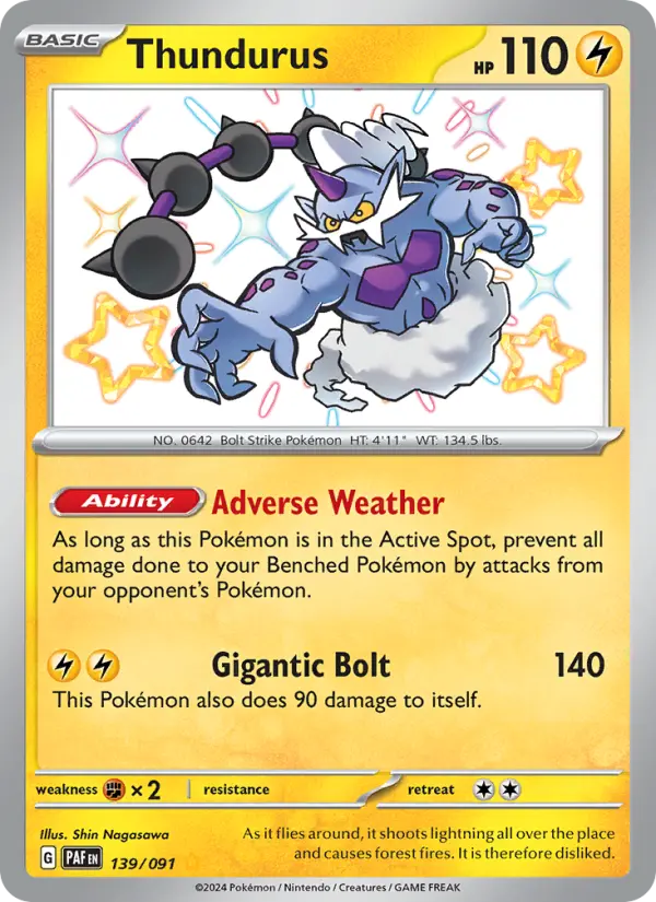 Thundurus 139 Paldean Fates Pokesingles