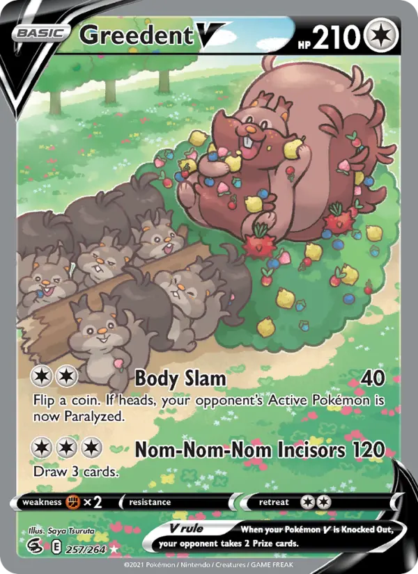 Greedent V 257 Fusion Strike Pokesingles