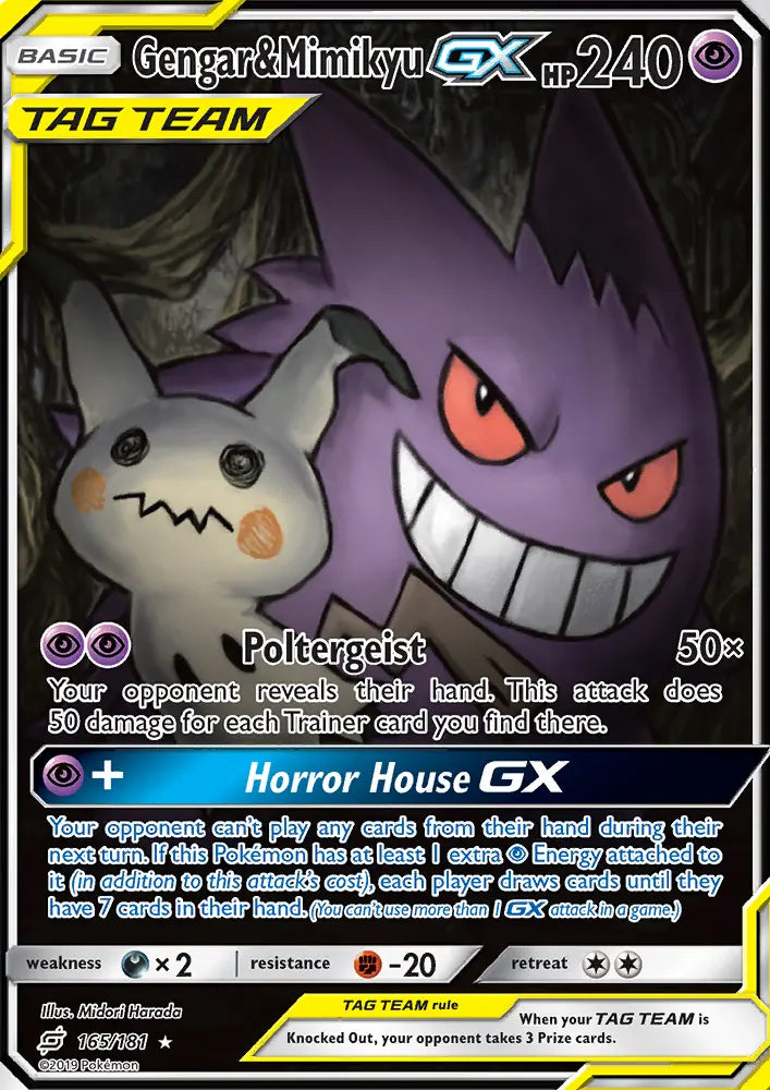 Gengar & Mimikyu GX 165 Team Up Pokesingles