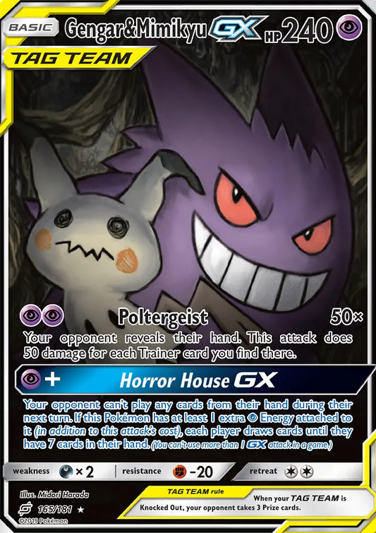 Gengar & Mimikyu GX 165 Team Up Pokesingles