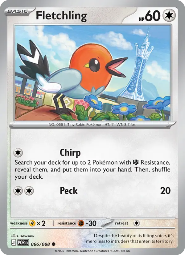 Fletchling 66 Perfect Order Pokesingles