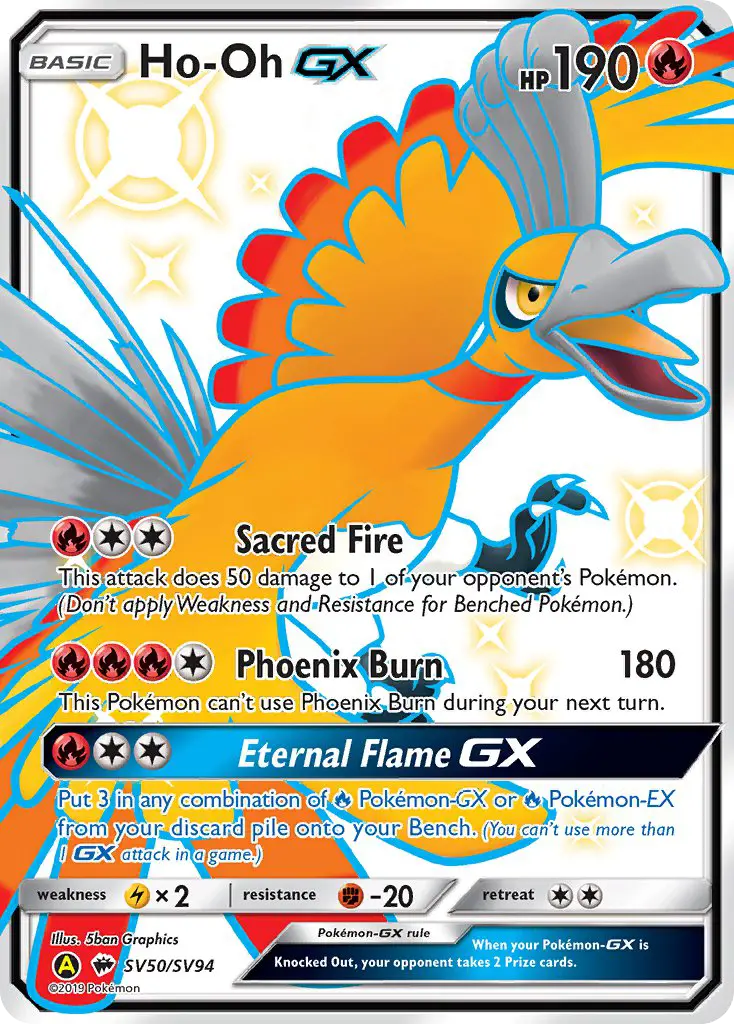 Ho-Oh-GX SV50 Hidden Fates Shiny Vault Pokesingles