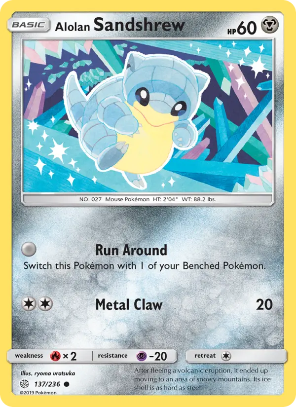 Alolan Sandshrew 137 Cosmic Eclipse Pokesingles