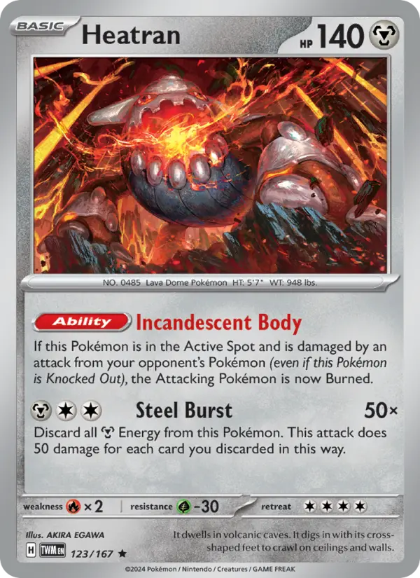 Heatran 123 Twilight Masquerade Pokesingles