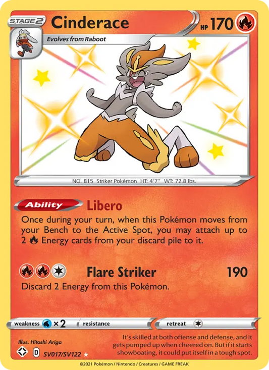 Cinderace SV017 Shining Fates Pokesingles