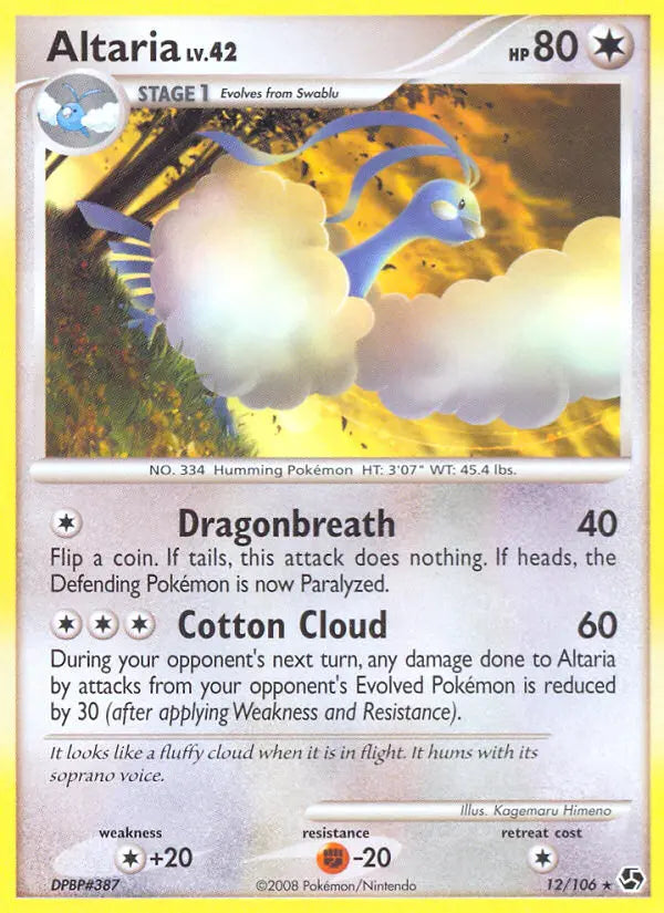 Altaria 12 Great Encounters Pokesingles