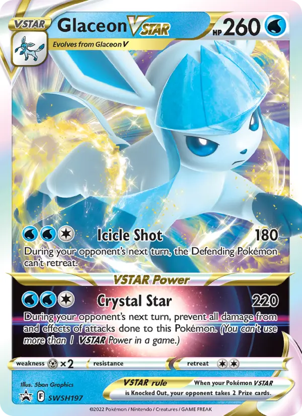Glaceon VSTAR SWSH197 SWSH Black Star Promos Pokesingles