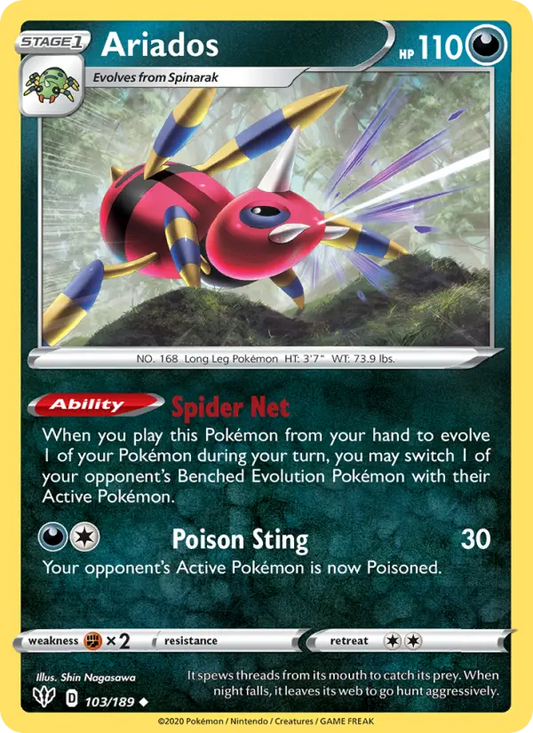 Ariados 103 Darkness Ablaze Pokesingles