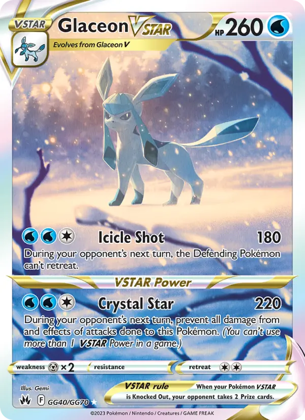 Glaceon VSTAR GG40 Crown Zenith Pokesingles