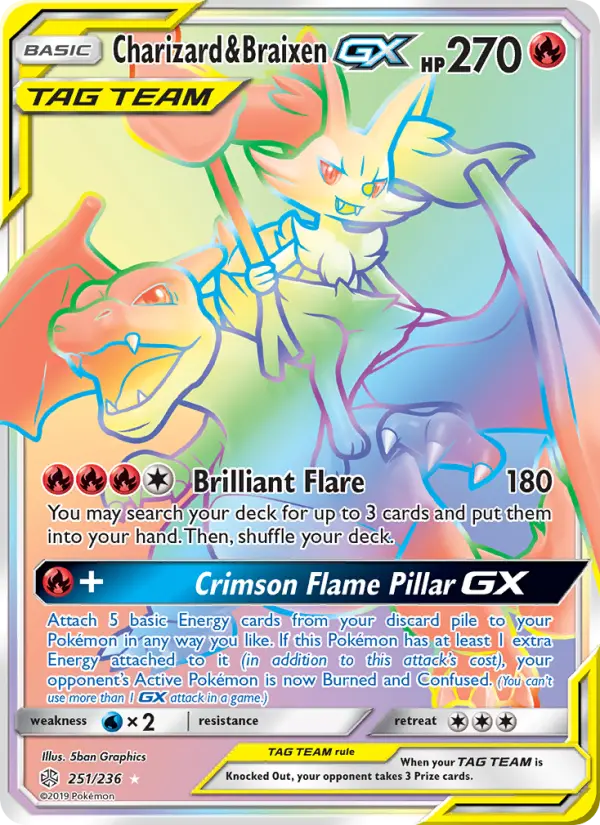 Charizard & Braixen GX 251 Cosmic Eclipse Pokesingles