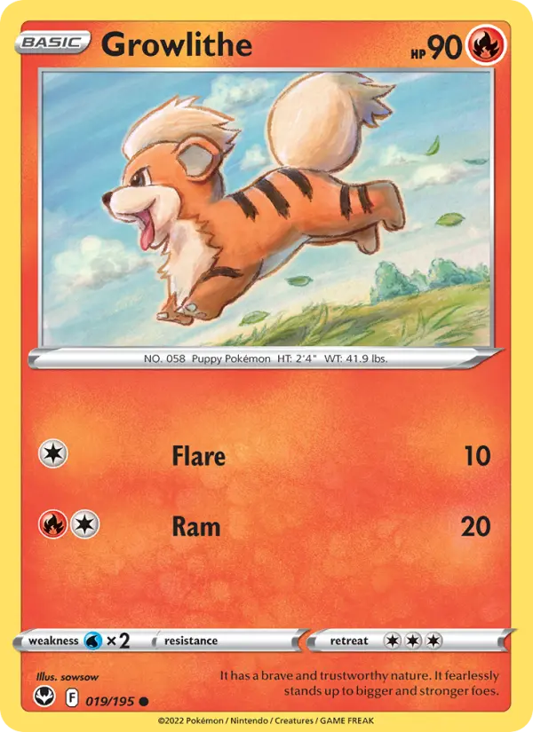 Growlithe 19 Silver Tempest Pokesingles