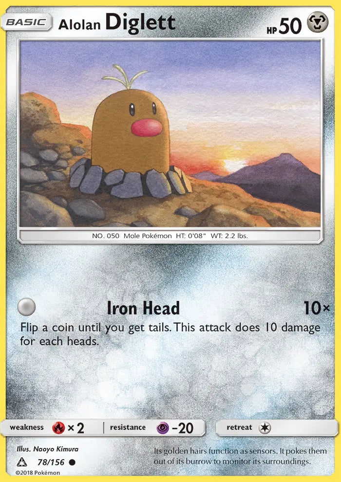 Alolan Diglett 78 Ultra Prism Pokesingles