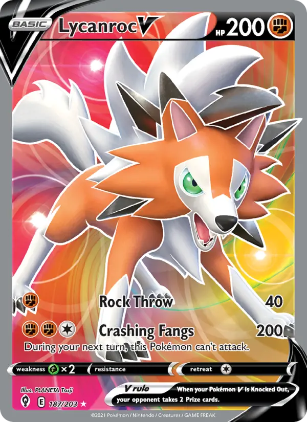 Lycanroc V 187 Evolving Skies Pokesingles